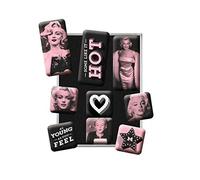 Nostalgic-Art, Set d'aimants rétro, Marilyn - Idée de Cadeau pour Les nostalgiques, Décoration pour Le frigo, Design Vintage, 9 pièces