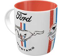 Nostalgic Art Tasse à café rétro Ford Mustang Horse & Stripes Céramique 330 ml Blanc