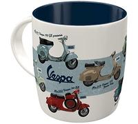 Nostalgic-Art Tasse à café rétro, 330 ml, Vespa - Model Chart | original Vespa license product (OLP), mug en céramique, design vintage, Idée cadeau pour fans de Vespa
