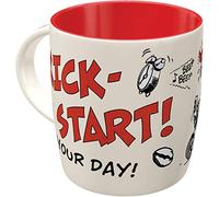 Nostalgic-Art Tasse à café rétro, MOTOmania - Kick-Start - Idée de cadeau pour fans de moto, en céramique, design vintage avec une citation, 330 ml
