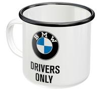 Nostalgic-Art Tasse en émail rétro, 360 ml, BMW - Drivers Only | original BMW license product (OLP), mug de camping, design vintage, Idée cadeau pour fans de BMW