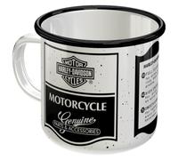 Nostalgic-Art Tasse en émail rétro, 360 ml, Harley - Motorcycle Parts | Original Harley-Davidson Licensed Product (OLP), mug de camping pour le café, design vintage, Idée cadeau pour motards