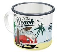 Nostalgic-Art Tasse rétro en émail, Bulli T1 - Beach - Idée de cadeau pour le bus VW, Mug de camping, Design vintage, 360 ml