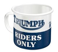 Nostalgic-Art Tasse rétro en émail, Triumph - Riders Only - Idée de cadeau pour fans d'accessoires motos, Mug de camping, Design vintage, 360 ml
