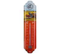 Nostalgic-Art Thermomètre analogique, 7 x 28 cm, Claas - The Harvest Specialists - Idée de cadeau pour fans de tracteurs, en métal, Design rétro
