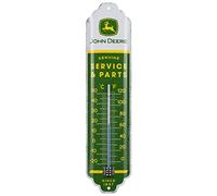 Nostalgic-Art Thermomètre analogique, 7 x 28 cm, John Deere - Service & Parts - Idée de cadeau pour fans de tracteurs, en métal, Design rétro