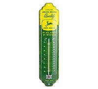 Nostalgic-Art Thermomètre analogique, John Deere - All Kinds of Weather - Idée de Cadeau pour Fans de tracteurs, en métal, Design Vintage, 6,5 x 28 cm