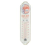 Nostalgic-Art Thermomètre rétro, 7 x 28 cm, Ducati - Moto Servizio Meccanica - Idée cadeau pour motards, Official License Product (OLP), en métal, design vintage