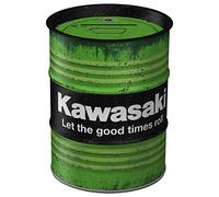 Nostalgic-Art Tirelire rétro, 600 ML, Kawasaki - Let The Good Times Roll | original Kawasaki license product (OLP), tire-lire en fer-blanc, design vintage, Idée cadeau pour motards