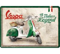 Nostalgic Art Vespa - Italian Legend, carte postale métallique 14 cm x 10 cm
