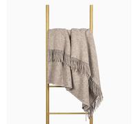Nostra Zelandia 100% Pure en Laine Couverture - Plaid en Laine Chaud, Respirant et Léger pour Canapé, Lit et Usage Extérieur, Confort Thermorégulateur avec Franges - Fabriqué en Europe