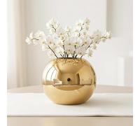 Nostrae by Ekhasa Vase en forme de boule métallique incassable pour décoration d'intérieur | Vase à fleurs esthétique cadeau pour salon | Vase décoratif en métal pour mariage, pendaison de crémaillère