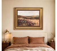 Nosudikr Tableau vintage de fleurs sauvages, peinture à l'huile sur toile représentant un paysage champêtre, idéal pour décorer les murs du salon (80 x 120 cm, cadre inclus).