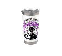 Not in the Mood to Spell Today Black Cat Witchy Humour Gobelet isotherme en acier inoxydable double paroi