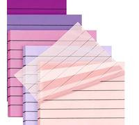 Note Adhésive Lignée, 300 Feuilles Transparentes Autocollantes 3"X3" (7,6x7,6 Cm),6 Blocs De 50 Pages Chacun, Feuilles Adhésives Transparentes Lignées,Pour Les Listes Quotidiennes,Marque-Page