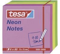 tesa Bloc de notes adhésives repositionnables couleurs néon 75 x 75 mm tricolore