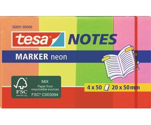 Note adhésive tesa 56691-00000-01 20 mm x 50 mm orange, jaune, vert, rose 200 feuille(s)