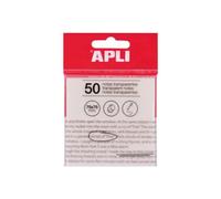 APLI Notes adhésives transparentes 75 x 75 mm – 50 feuilles incolores résistantes à l'eau