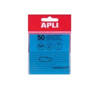 APLI 19571 - Notes adhésives transparentes - 75 x 75 mm - Couleur: bleues - 50 feuilles translucides résistantes à l'eau - Idéal pour les étudiants et les enseignants.