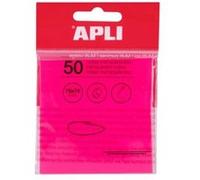 APLI 19570 - Notes adhésives transparentes - 75 x 75 mm - Couleur: roses - 50 feuilles translucides résistantes à l'eau - Idéal pour les étudiants et les enseignants.