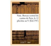Note - Bureau Central Du Canton De Paris, Le 12 Pluviôse An V