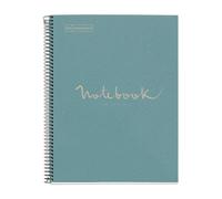 Notebook Eco Emotions, Carton recy 4, quadrillage 5x5 mm, 80 feuilles de 1 couleur, Miquelrius, Bleu.