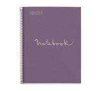 Notebook Eco Emotions, Carton recy 4, quadrillage 5x5 mm, 80 feuilles de 1 couleur, Miquelrius, Lavande.
