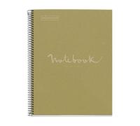 Notebook Eco Emotions, Carton recy 4, quadrillage 5x5 mm, 80 feuilles de 1 couleur, Miquelrius, Vert.