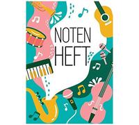 Notenheft: Din A4 - 100 Seiten - Blanko Notensysteme - Grosse Lineatur - Musik Schreibheft - Leerer Notenblock - Geschenk Fuer Musiker
