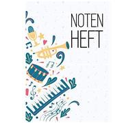 Notenheft: Din A4 - 100 Seiten - Blanko Notensysteme - Grosse Lineatur - Musik Schreibheft - Leerer Notenblock - Geschenk Fuer Musiker