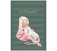 Notenheft: Musik Schreibheft Schule & Unterricht & Hobby Din A4 Blanko Notensysteme Mit Inhaltsverzeichnis Grosse Lineatur Fuer Kinder & Anfaenger - Motiv: Einhornliebe