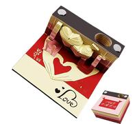Notes adhésives 3D - Bloc-notes avec calendrier 3D - Planner classique avec gravure - Bloc multifonction pour maison, bureau ureau, Noël et Pâques