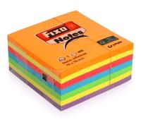 Notes Adhésives 76x76 Fluor,Cube/Cheville 4 Couleurs