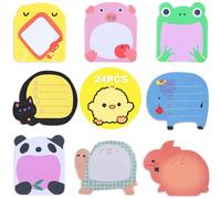 Notes Adhésives Animales Pour Sachets De Fête,Lots De 24 Bloc-Notes Animaux Cartoons Pour Garnitures De Sacs De Fête Pour Enfants,Bloc-Notes Auto-Adhésifs Pour Messages À Domicile