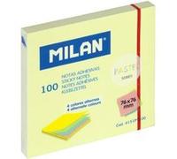 Bloc de 100 notes adhésives couleurs alternées 76 x 76 mm, série Pastel Milan, 4151PT100