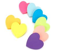 Notes Adhésives Cœur 640 Feuilles - 8 Couleurs Fluorescentes 70x70mm pour Marquer Pages Autocollants Brillants Réadhésifs pour Bureau, Étudiants, Cadeaux Kawaii