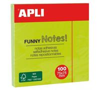 Notes Adhésives De Couleur Vert Fluo - 100 Feuilles - 75x75mm