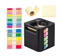 Notes adhésives en forme de cube : distributeur 4 en 1, organiseur bloc-notes papier, autocollants d'index colorés inclus, design bureau, fonction d'accès facile, pa