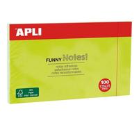 Notes Adhésives Funny 125x75 Mm Bloc De 100 Feuilles Couleur Vert Fluo