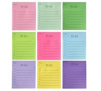 Notes Adhésives Lignées 9 Couleurs, 9 Blocs de 50 Feuillets Autocollants 7,6x9 cm, Papier Épais Repositionnable pour Bureau École, Idéal pour Listes de Tâches et Prise de Notes