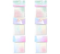 Notes adhésives, lot de 6 blocs de mémo à dégradé, 100 feuilles par bloc, 600 feuilles au total, format carré 8 x 8 cm, pour études, bureau, journal intime, scrapbooking, couleurs romantiques