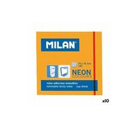 MILAN Bloc 100 notes adhésives orange fluo 76 x 76 mm
