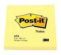 Post-it bloc-notes 654 jaune canari 76x76 paquet 24 + 12 -36u-