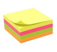 Notes Autocollantes Bloc 320 Feuillets Carrés De 75 X 75 Mm Multi-Couleurs Néon Adhésif Repositionnable