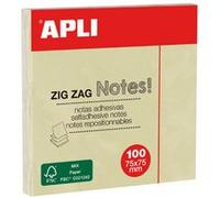 Notes adhésives 'ZIG ZAG Notes!', 75 x 75 mm, jaune