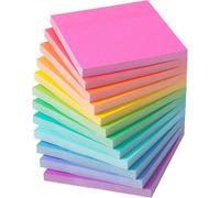 Notes Autocollantes,7,6x7,6 Cm,12 Blocs,Notes Adhésives Aux Couleurs Vives,Bloc-Notes Autocollants,
