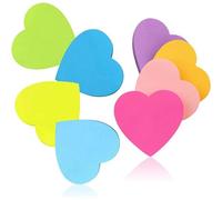 Notes Autocollantes Colorées 560 Feuilles De Notes En Forme De Coeur,Super Collantes,Notes Autocollantes Colorées Pour Bureau,École,Maison,8 Couleurs 76x76 Mm