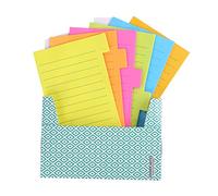Notes autocollantes Divider, onglets adhésifs doublés, index des signets,10,16x15,24 cm, 60 notes lignées par paquet, 6 couleurs néon assorties, fournitures scolaires et de bureau idéales