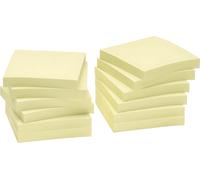 Notes autocollantes Global Notes, recy s, 75 x 75 mm, jaune pastel, 100 feuilles/bloc, 12 blocs, emballage carton