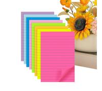 Notes autocollantes lignées lot de 8 blocs-mémo scolaires autocollants | bloc-notes adhésif 10 x 15 cm pour l'école, le bureau, la salle de classe, la maison, sur le bureau, l'étude, le travail et